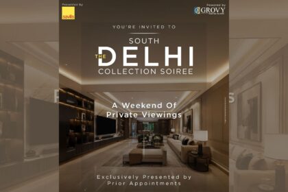 The Delhi Collection Soirée invitation for an exclusive luxury home showcase hosted by Grovy India and Savills India in South Delhi
